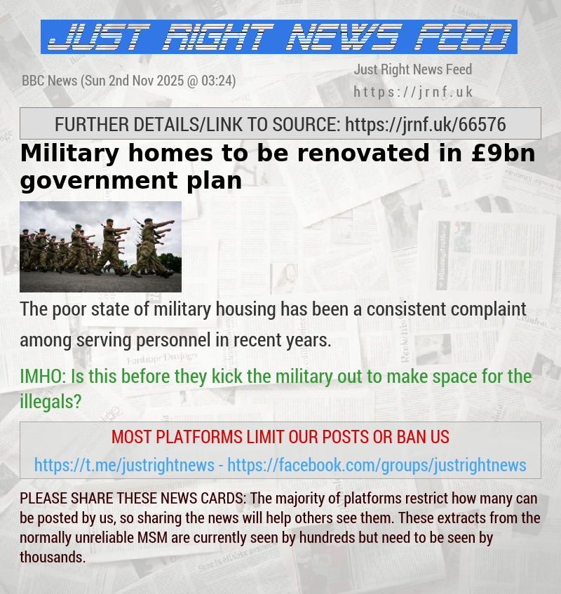 Military homes to be renovated in £9bn government plan