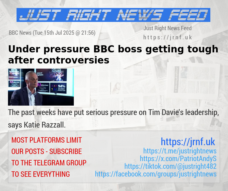 Under—pressure BBC boss getting tough after controversies