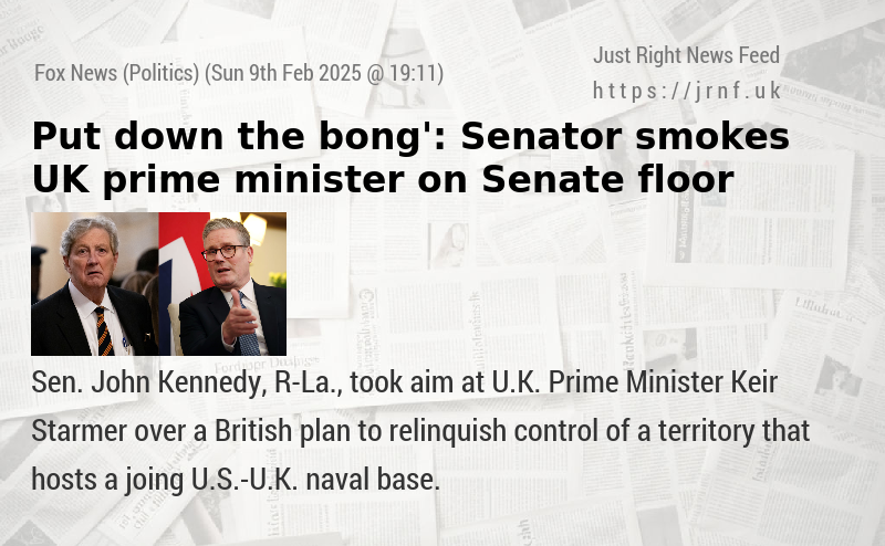 ‘Put down the bong’: Senator smokes UK prime minister on Senate floor