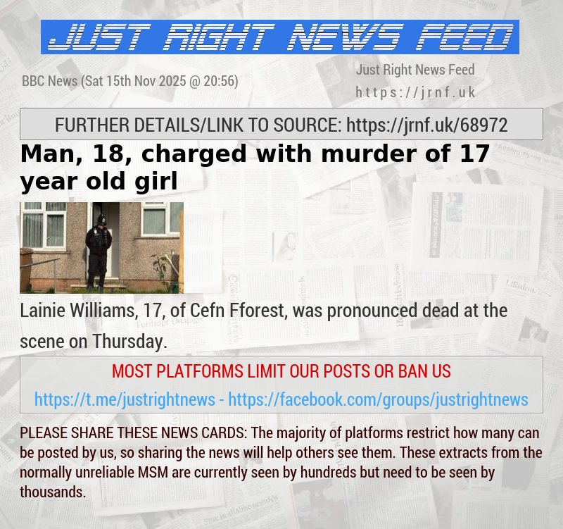 Man, 18, charged with murder of 17—year—old girl