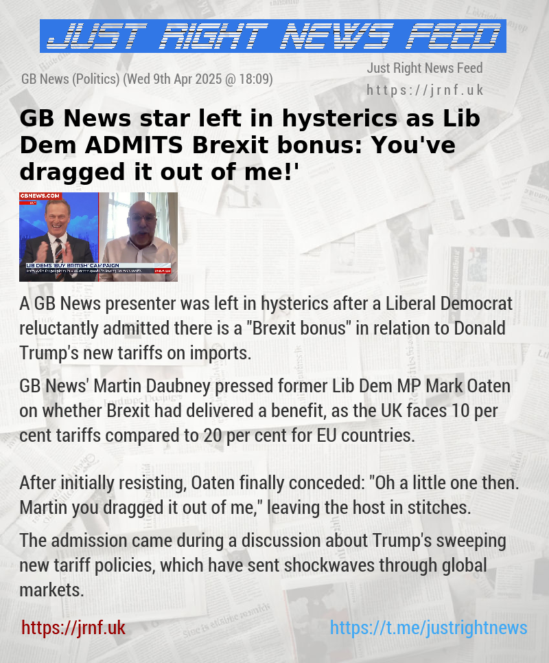 GB News star left in hysterics as Lib Dem ADMITS Brexit bonus: ‘You’ve dragged it out of me!’