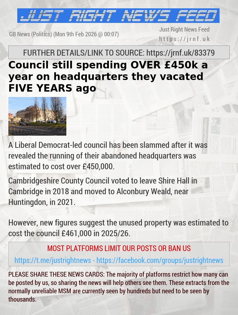 Council still spending OVER &pound;450k a year on headquarters they vacated FIVE YEARS ago