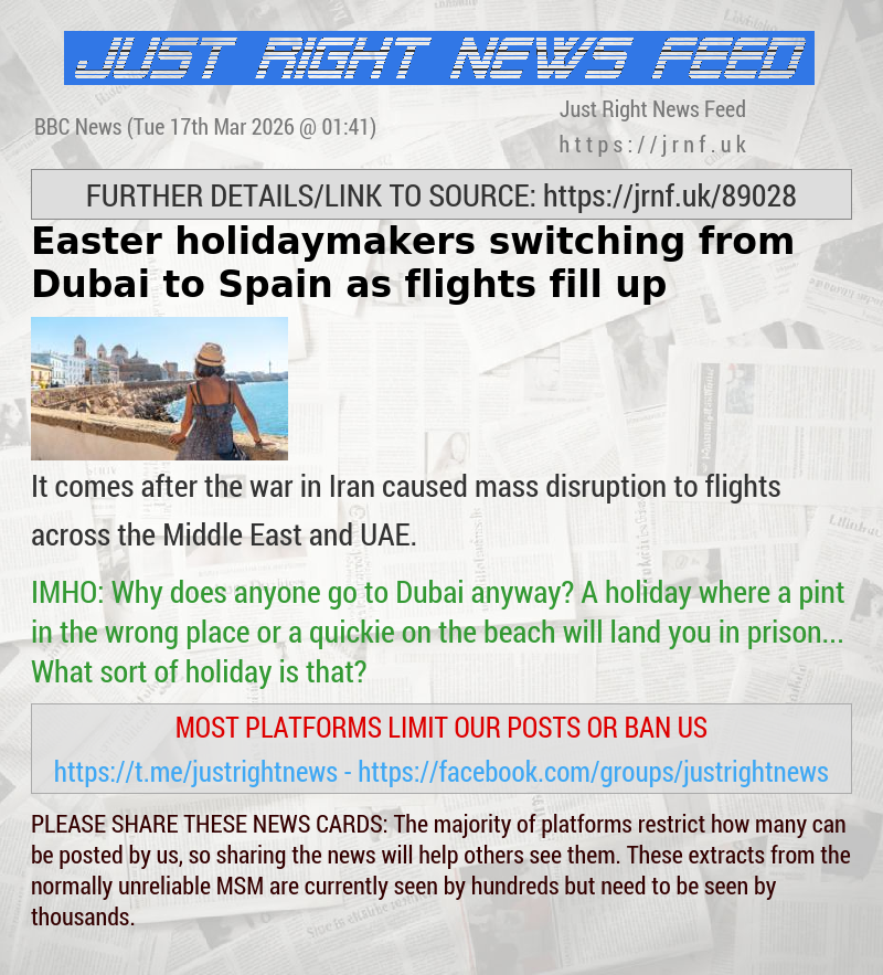 Easter holidaymakers switching from Dubai to Spain as flights fill up
