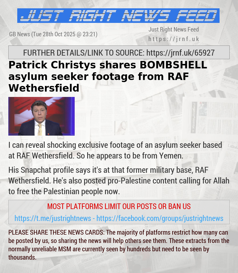 Patrick Christys shares BOMBSHELL asylum seeker footage from RAF Wethersfield