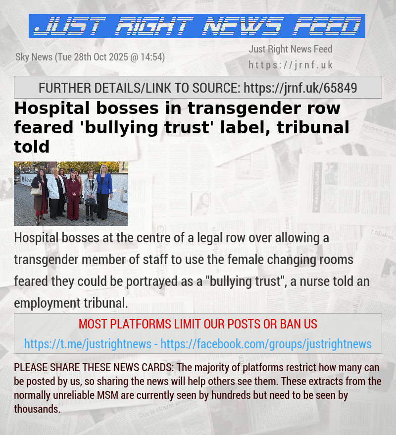 Hospital bosses in transgender row feared ’bullying trust’ label, tribunal told