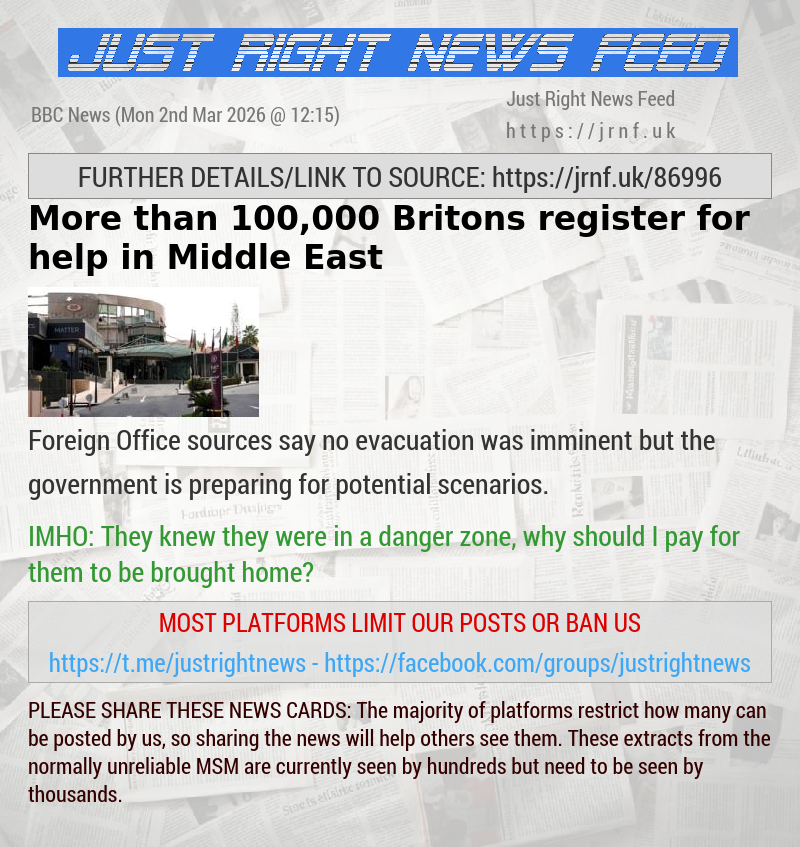 More than 100,000 Britons register for help in Middle East