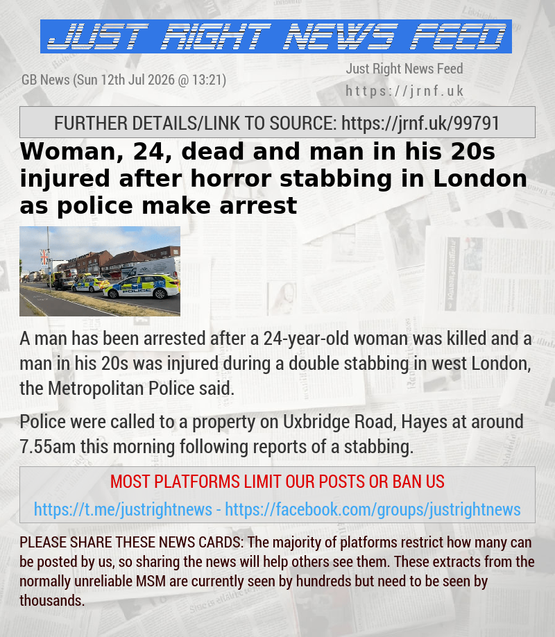 Woman, 24, dead and man in his 20s injured after horror stabbing in London as police make arrest