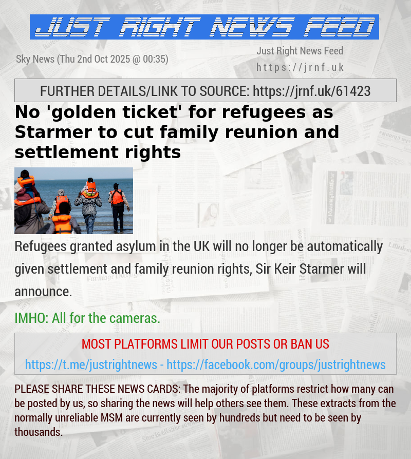 No ’golden ticket’ for refugees as Starmer to cut family reunion and settlement rights