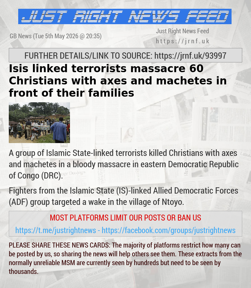 Isis—linked terrorists massacre 60 Christians with axes and machetes in front of their families