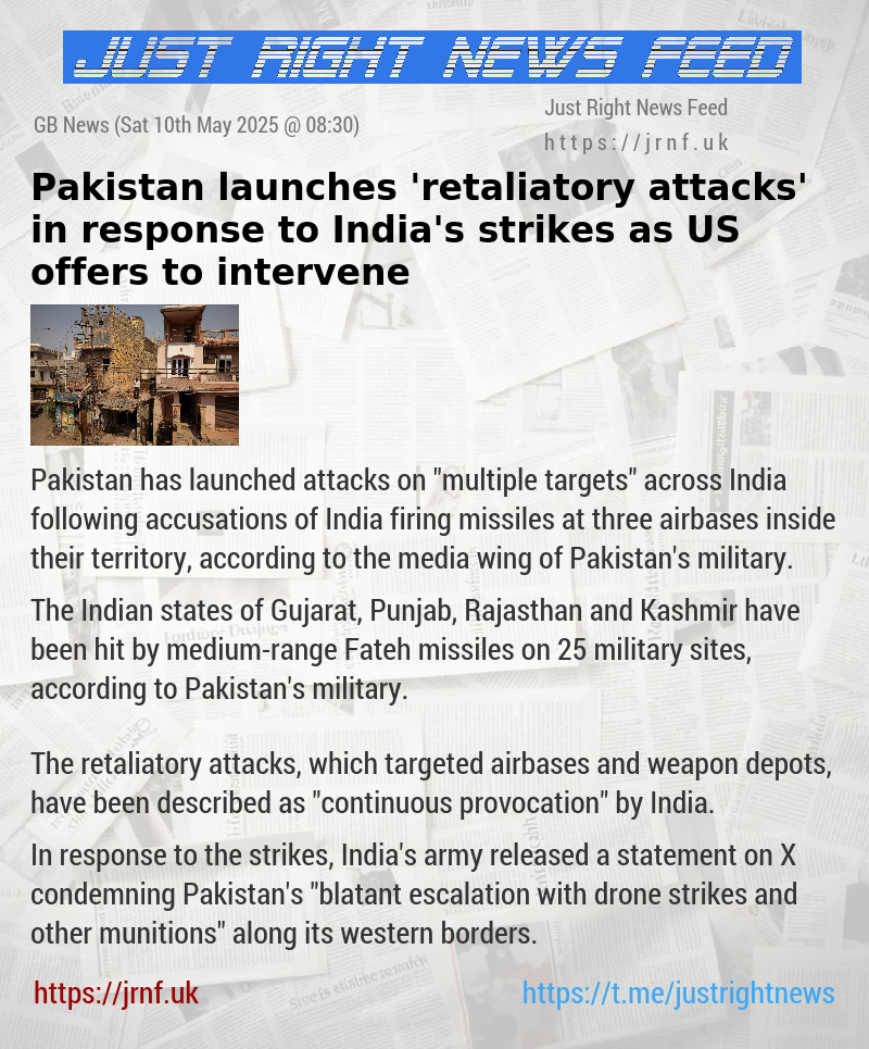 Pakistan launches ’retaliatory attacks’ in response to India’s strikes as US offers to intervene