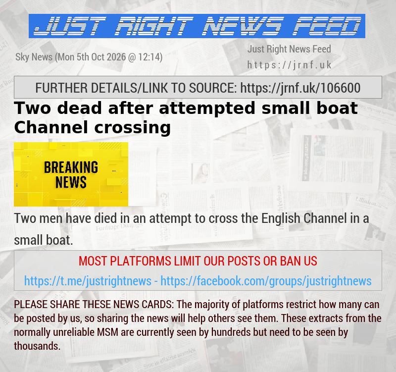 Two dead after attempted small boat Channel crossing