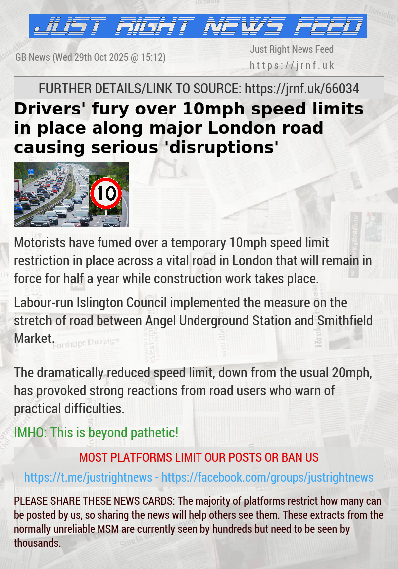 Drivers’ fury over 10mph speed limits in place along major London road causing serious ’disruptions’