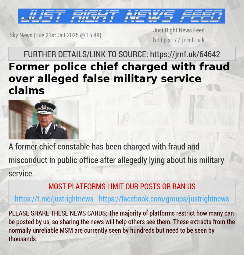 Former police chief charged with fraud over alleged false military service claims