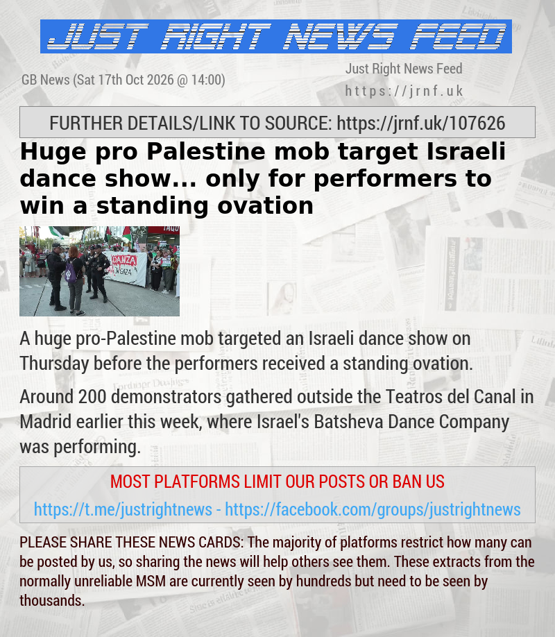 Huge pro—Palestine mob target Israeli dance show... only for performers to win a standing ovation
