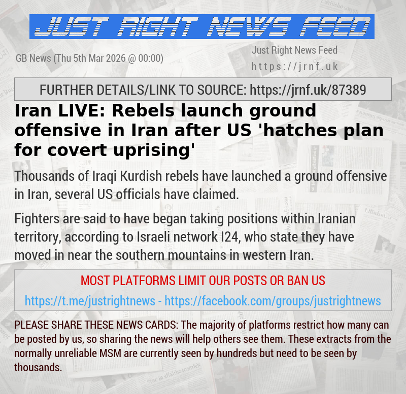 Iran LIVE: Rebels launch ground offensive in Iran after US ’hatches plan for covert uprising’