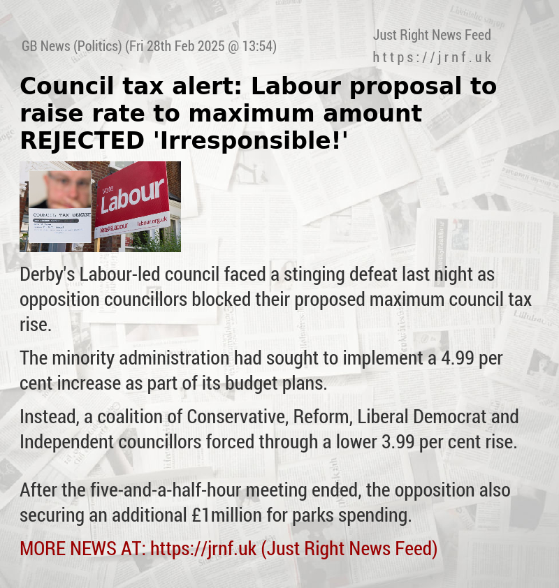 Council tax alert: Labour proposal to raise rate to maximum amount REJECTED — ’Irresponsible!’