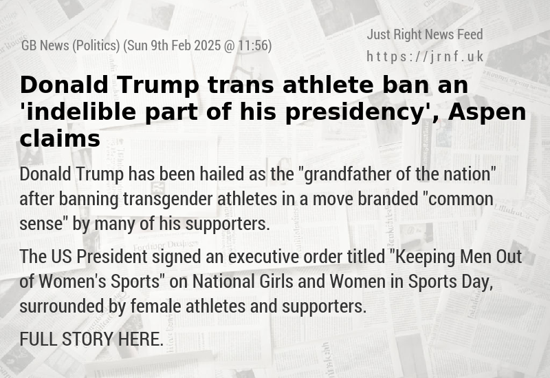 Donald Trump trans athlete ban an ’indelible part of his presidency’, Aspen claims