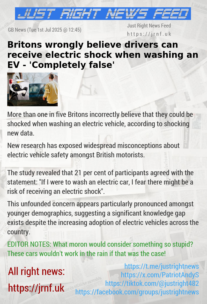 Britons wrongly believe drivers can receive electric shock when washing an EV — ’Completely false’