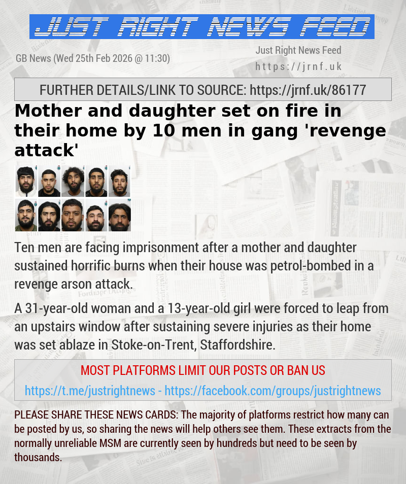Mother and daughter set on fire in their home by 10 men in gang ’revenge attack’