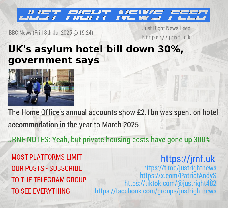 UK’s asylum hotel bill down 30%, government says