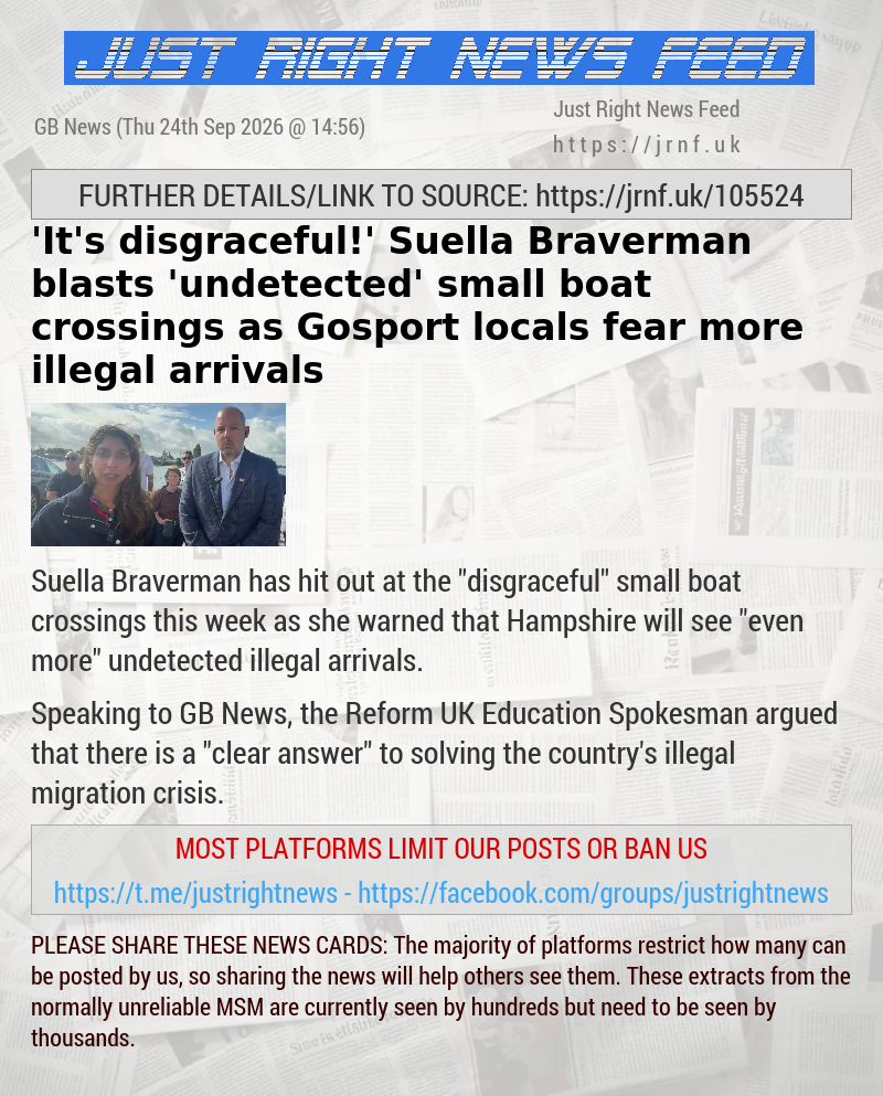 ’It’s disgraceful!’ Suella Braverman blasts ’undetected’ small boat crossings as Gosport locals fear more illegal arrivals