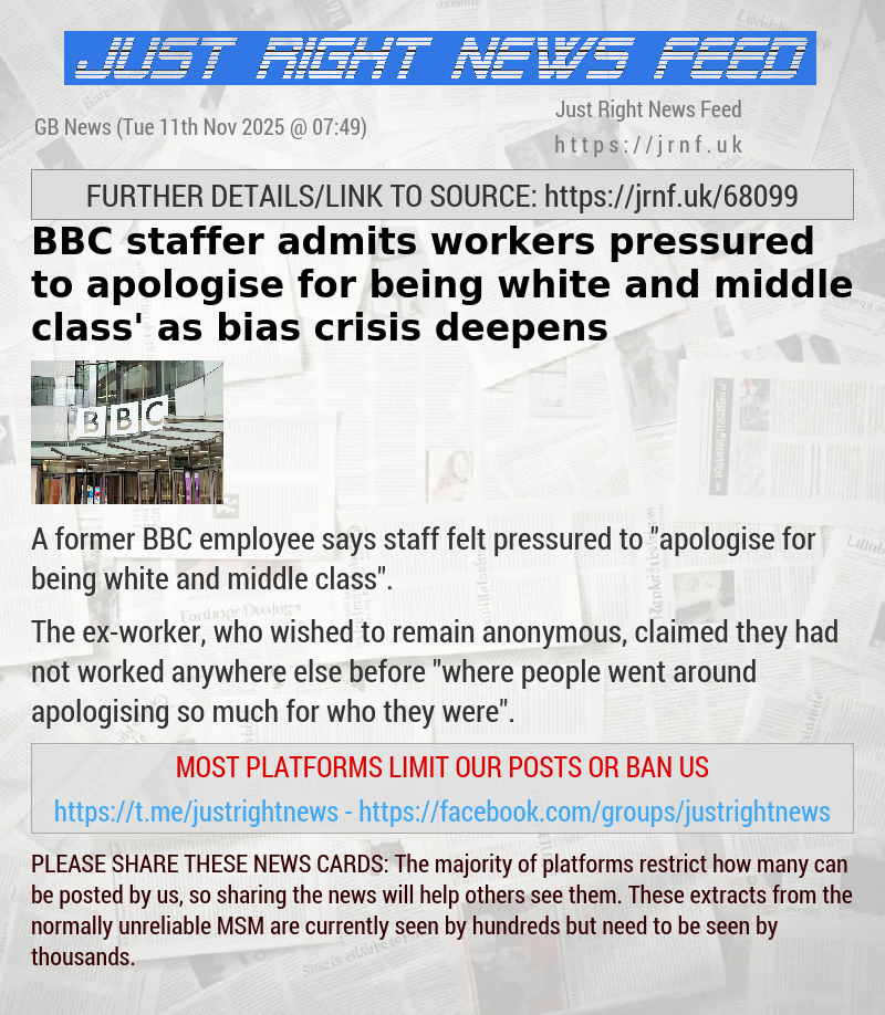 BBC staffer admits workers pressured to ‘apologise for being white and middle—class’ as bias crisis deepens