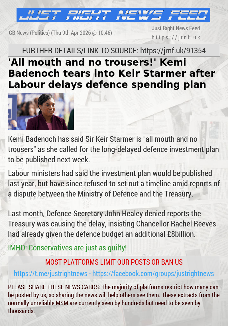 ‘All mouth and no trousers!’ Kemi Badenoch tears into Keir Starmer after Labour delays defence spending plan