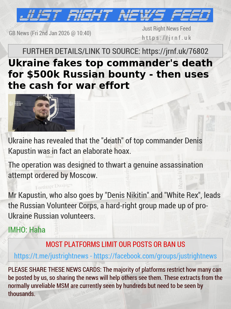 Ukraine fakes top commander’s death for $500k Russian bounty — then uses the cash for war effort