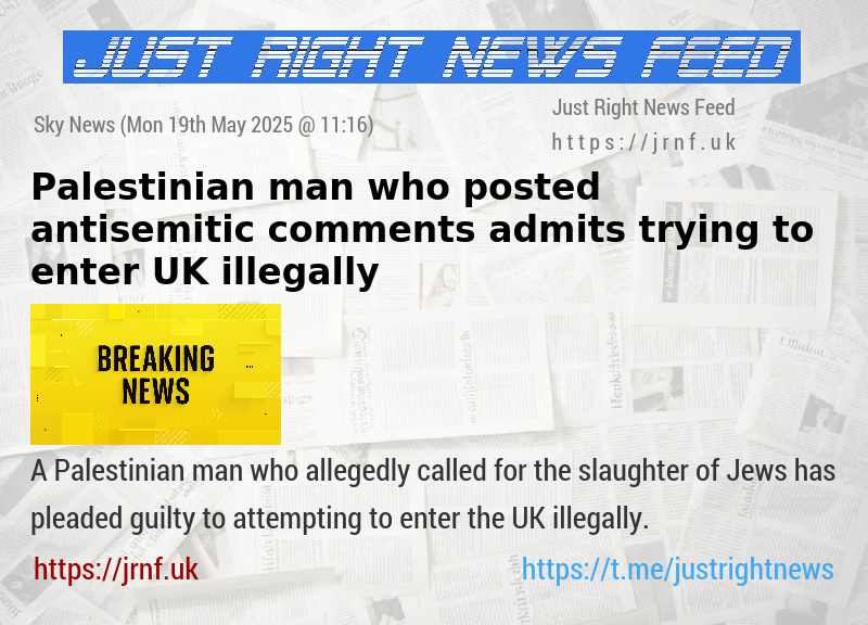 Palestinian man who posted antisemitic comments admits trying to enter UK illegally 
