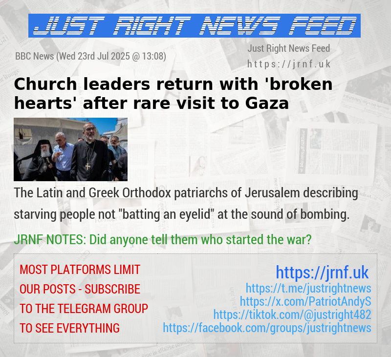 Church leaders return with ’broken hearts’ after rare visit to Gaza