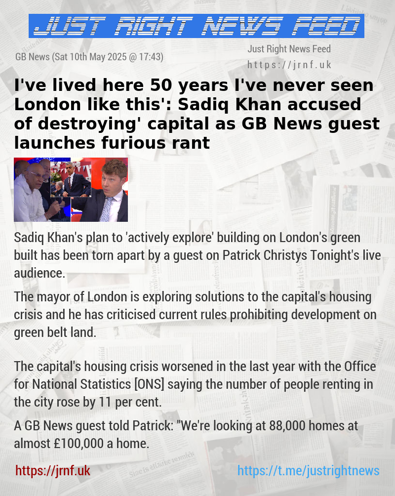 ‘I’ve lived here 50 years — I’ve never seen London like this’: Sadiq Khan accused of ‘destroying’ capital as GB News guest launches furious rant