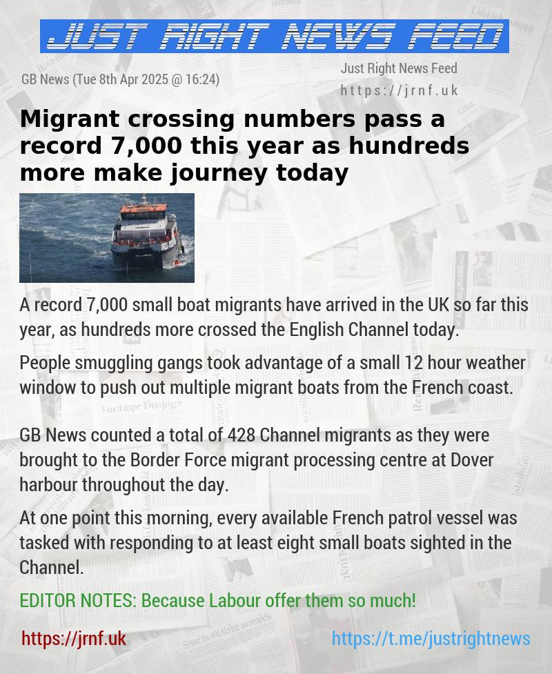 Migrant crossing numbers pass a record 7,000 this year as hundreds more make journey today
