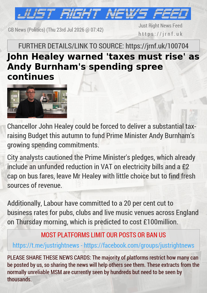 John Healey warned ’taxes must rise’ as Andy Burnham’s spending spree continues