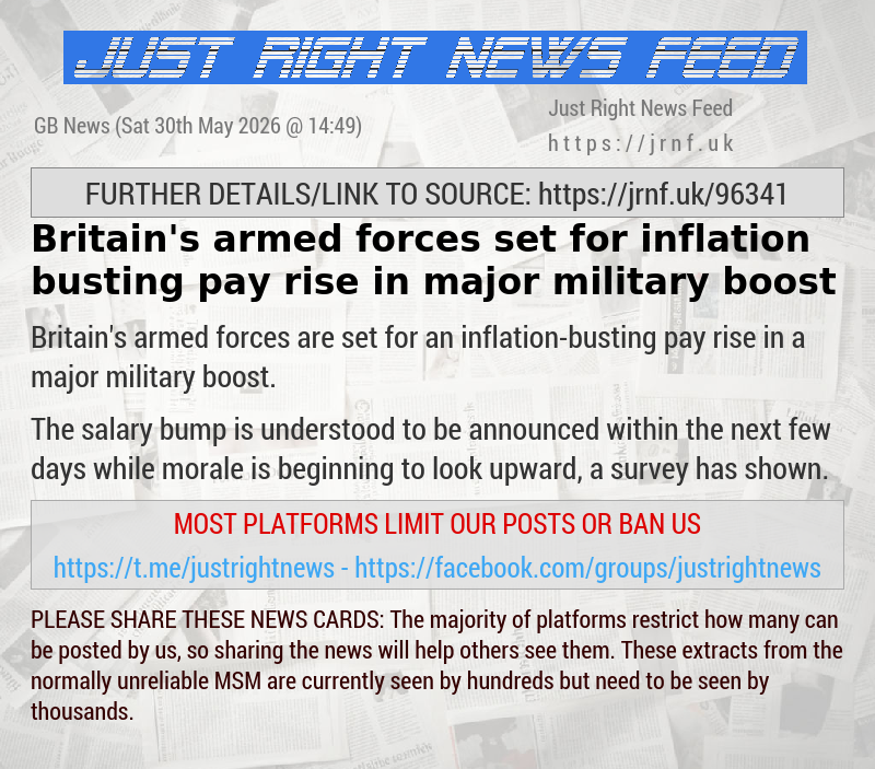 Britain’s armed forces set for inflation—busting pay rise in major military boost