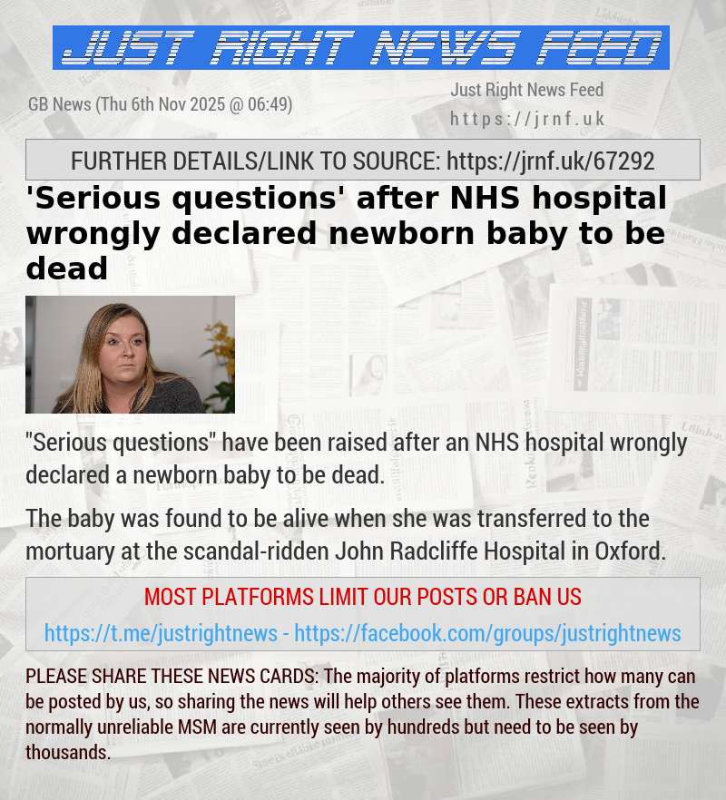 ’Serious questions’ after NHS hospital wrongly declared newborn baby to be dead
