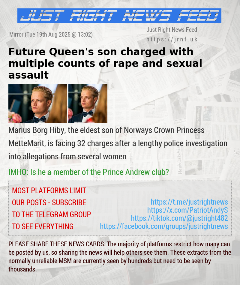 Future Queen’s son charged with multiple counts of rape and sexual assault