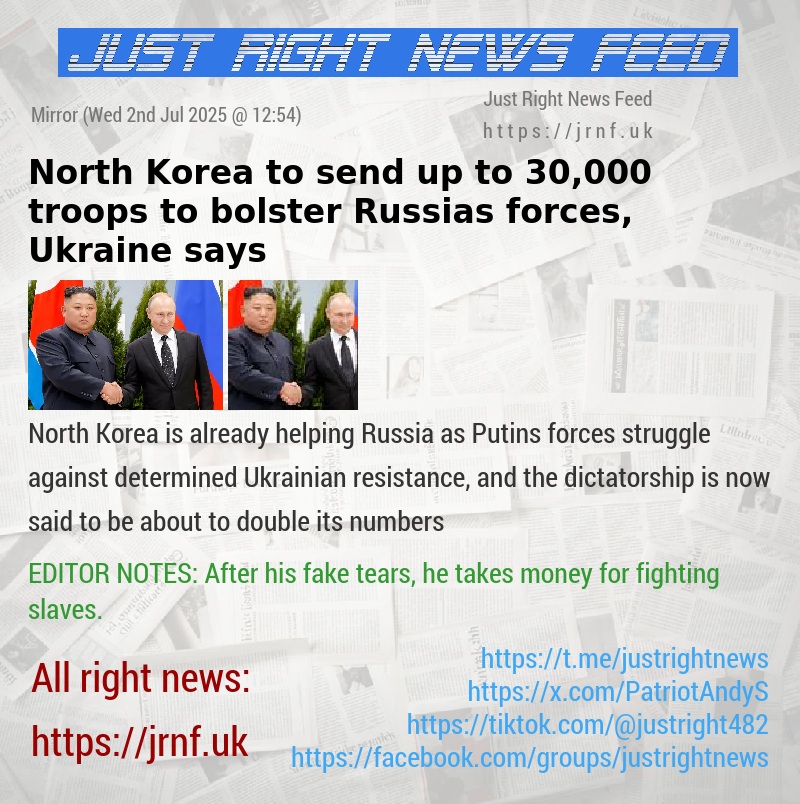 North Korea to send up to 30,000 troops to bolster Russias forces, Ukraine says