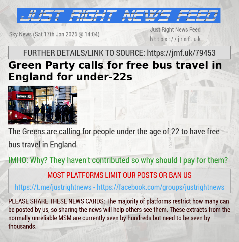 Green Party calls for free bus travel in England for under—22s