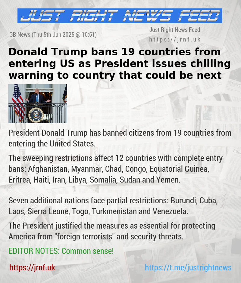 Donald Trump bans 19 countries from entering US as President issues chilling warning to country that could be next