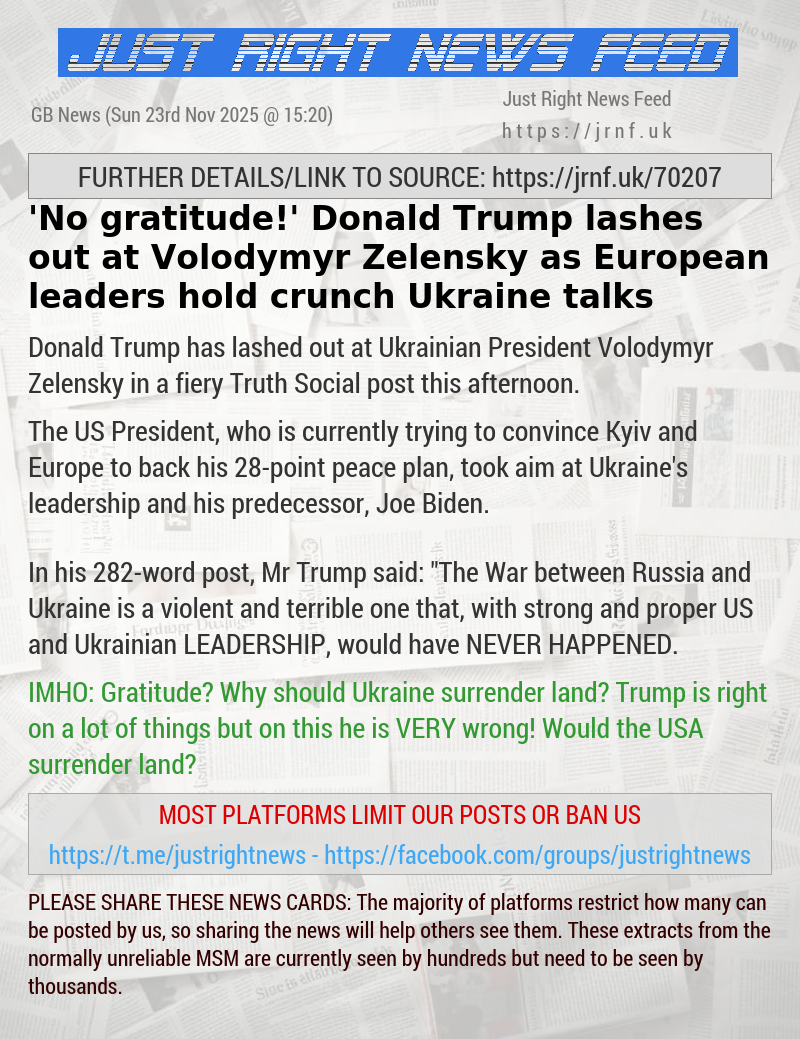’No gratitude!’ Donald Trump lashes out at Volodymyr Zelensky as European leaders hold crunch Ukraine talks