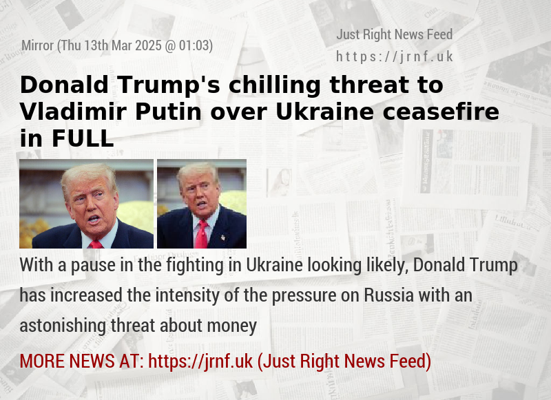 Donald Trump’s chilling threat to Vladimir Putin over Ukraine ceasefire in FULL