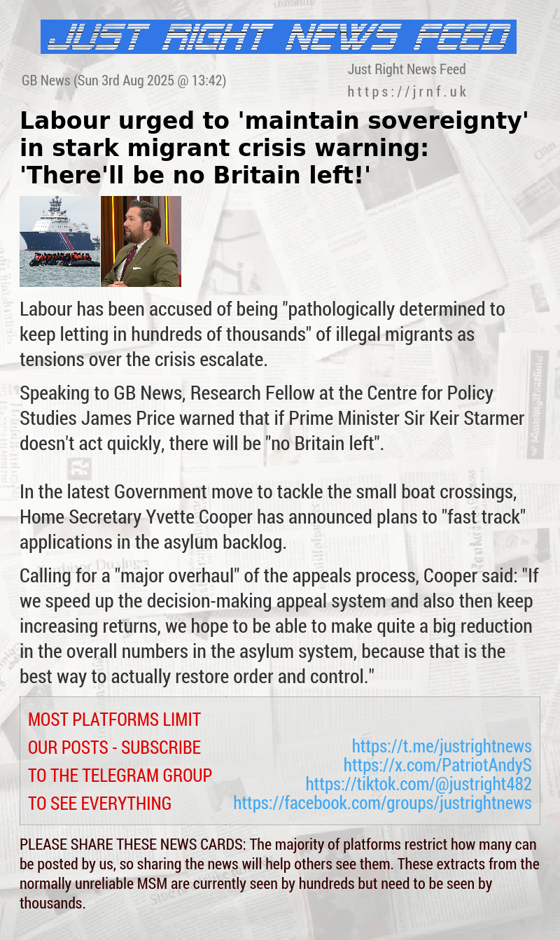 Labour urged to ’maintain sovereignty’ in stark migrant crisis warning: ’There’ll be no Britain left!’