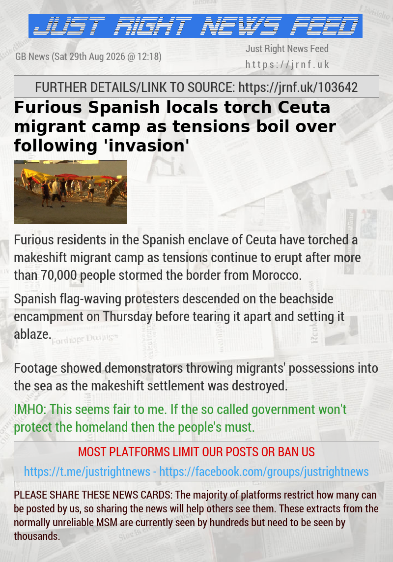 Furious Spanish locals torch Ceuta migrant camp as tensions boil over following ’invasion’