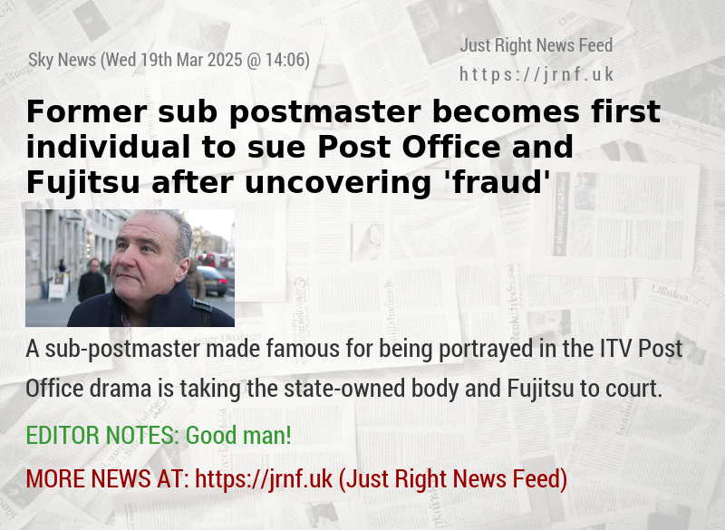 Former sub—postmaster becomes first individual to sue Post Office and Fujitsu after uncovering ’fraud’