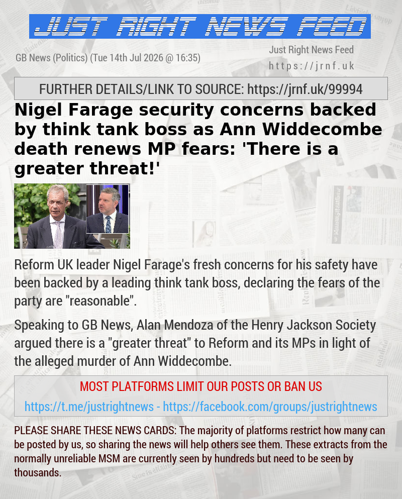 Nigel Farage security concerns backed by think tank boss as Ann Widdecombe death renews MP fears: ’There is a greater threat!’