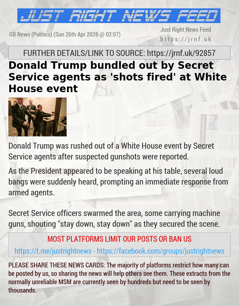 Donald Trump bundled out by Secret Service agents as ’shots fired’ at White House event