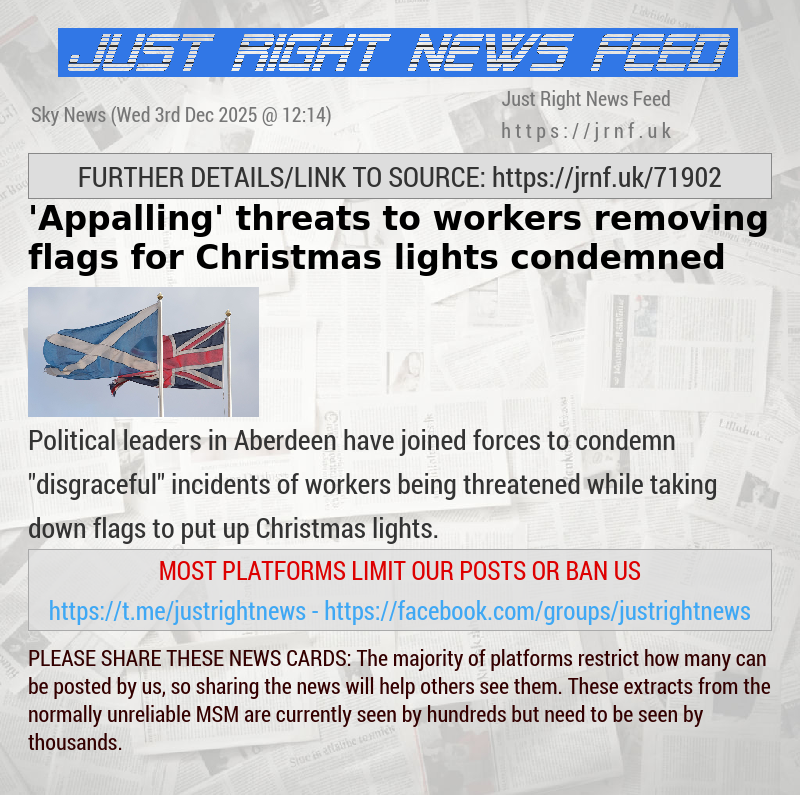’Appalling’ threats to workers removing flags for Christmas lights condemned
