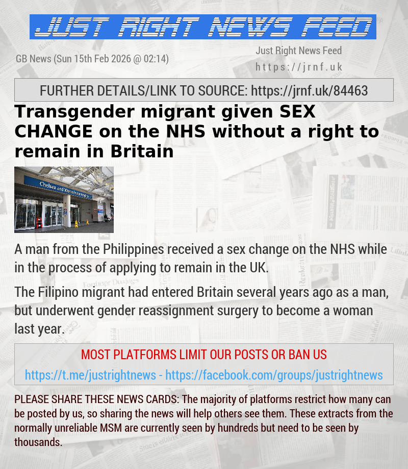 Transgender migrant given SEX CHANGE on the NHS — without a right to remain in Britain