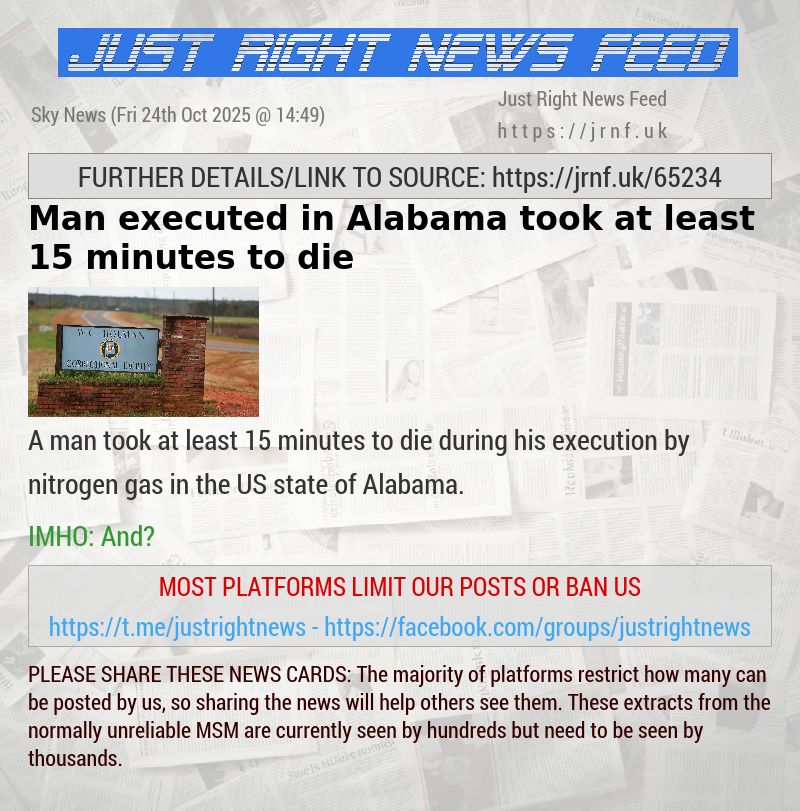 Man executed in Alabama took at least 15 minutes to die