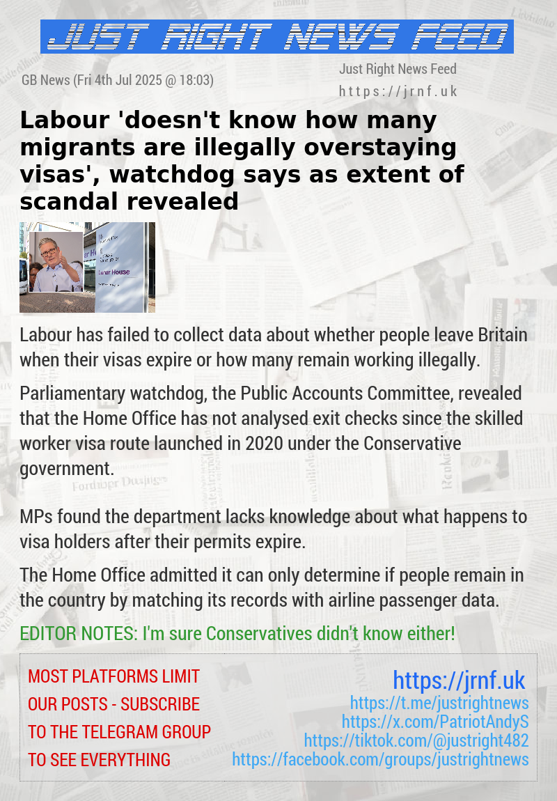 Labour ’doesn’t know how many migrants are illegally overstaying visas’, watchdog says as extent of scandal revealed